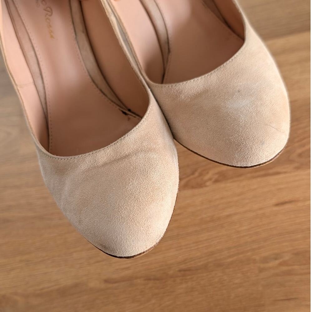 Gianvito Rossi Pump Side-dip IT37.5/US7.5 Leather Suede Almond Toe Stiletto Heel - Picture 6 of 13